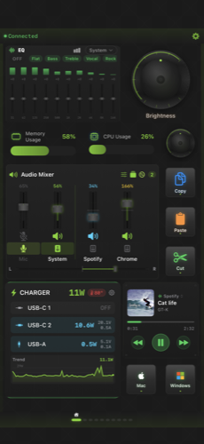 StreamPad のメインダッシュボード